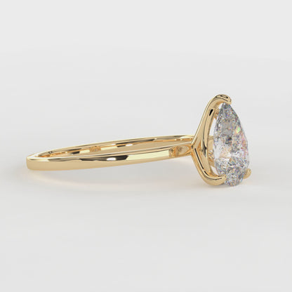 Elegant 1.00 Carat Pear Cut Lab Diamond Solitaire Engagement Ring