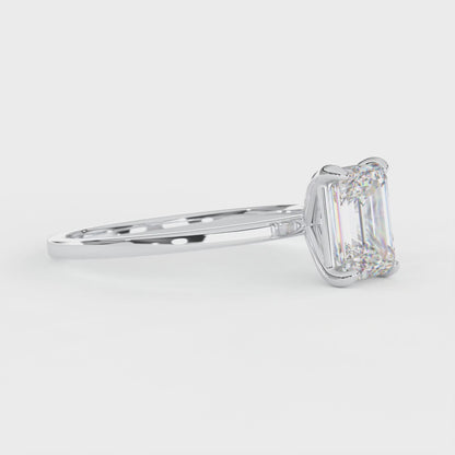 Elegant 1.00 Carat Emerald Cut Lab Diamond Solitaire Engagement Ring