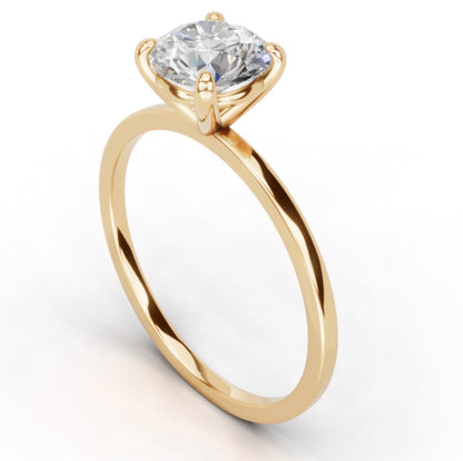 Elegant 1.00 Carat Round Cut Lab Diamond Solitaire Engagement Ring