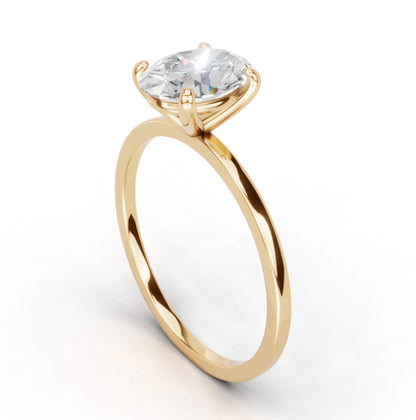 Elegant 1.00 Carat Oval Cut Lab Diamond Solitaire Engagement Ring