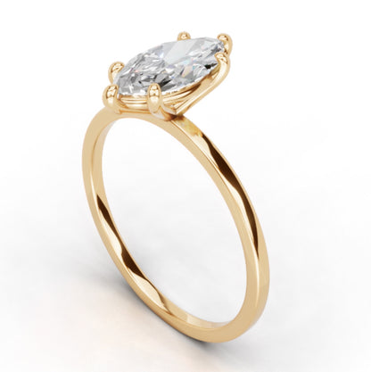 Elegant 1.00 Carat Marquis Cut Lab Diamond Solitaire Engagement Ring