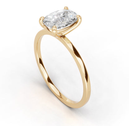 Elegant 1.00 Carat Cushion Cut Lab Diamond Solitaire Engagement Ring