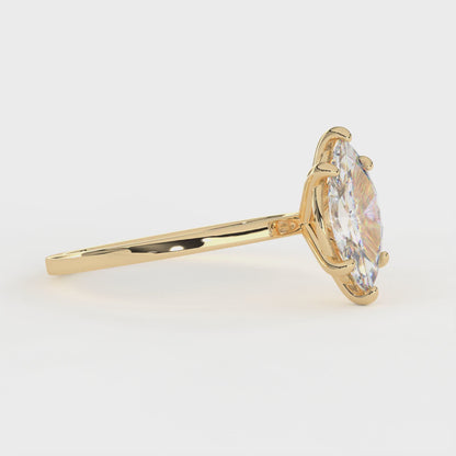 Elegant 1.00 Carat Marquis Cut Lab Diamond Solitaire Engagement Ring