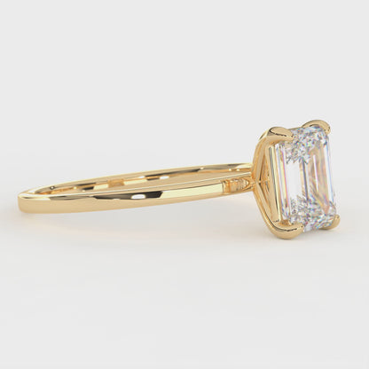 Elegant 1.00 Carat Emerald Cut Lab Diamond Solitaire Engagement Ring
