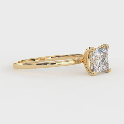Elegant 1.00 Carat Princess Cut Lab Diamond Solitaire Engagement Ring